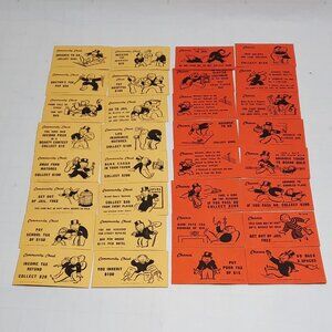 Vtg 1961 Monopoly Replacement Game Cards Complete Set of 32 Chance and Community